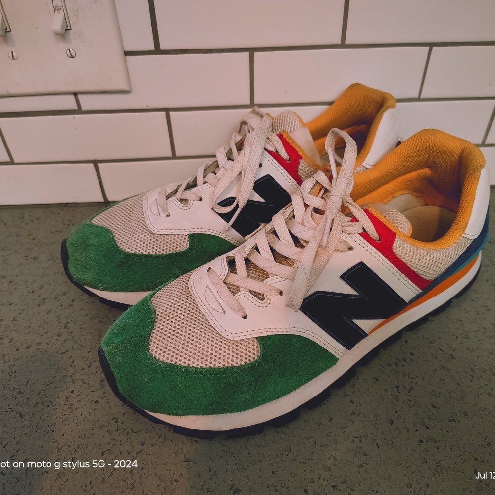 New Balance Green and Orange Sneakers